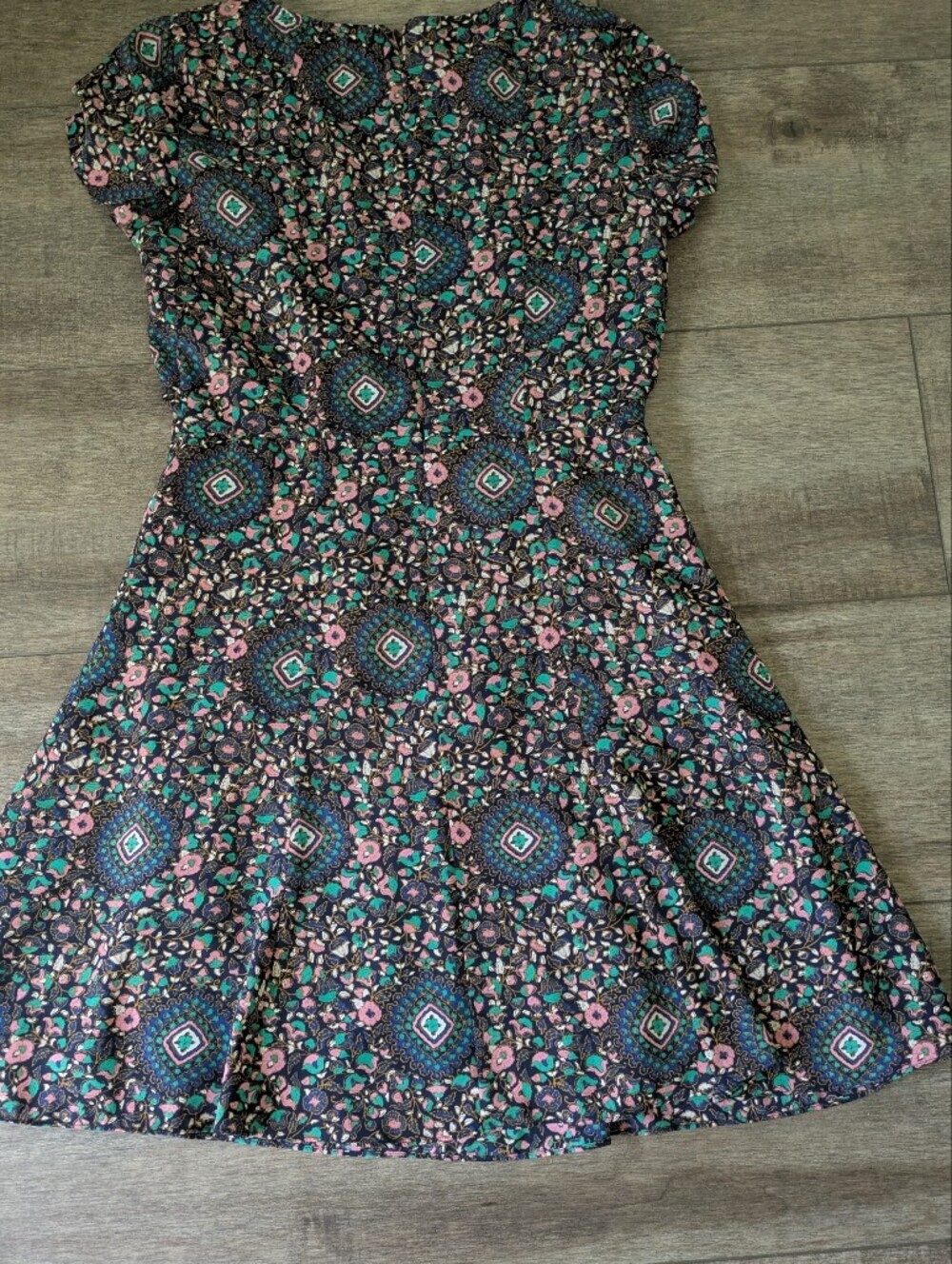 J. Crew Multicolor Floral and Geometric Short Sleeve Dress -Multicolor - Picture 9 of 11